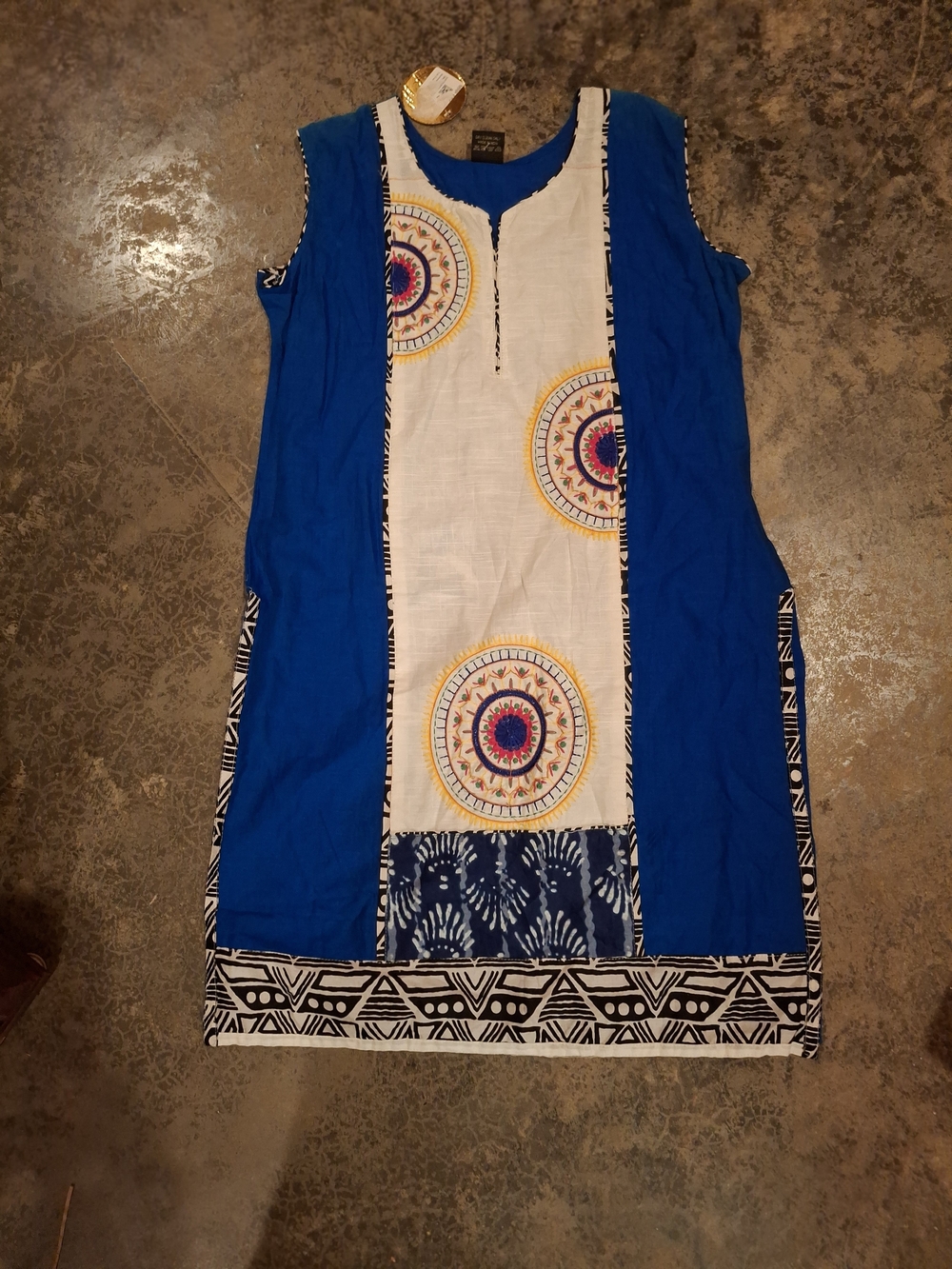 Boho Sleeveless Embroidered Medallion Dress - Picture 2 of 14